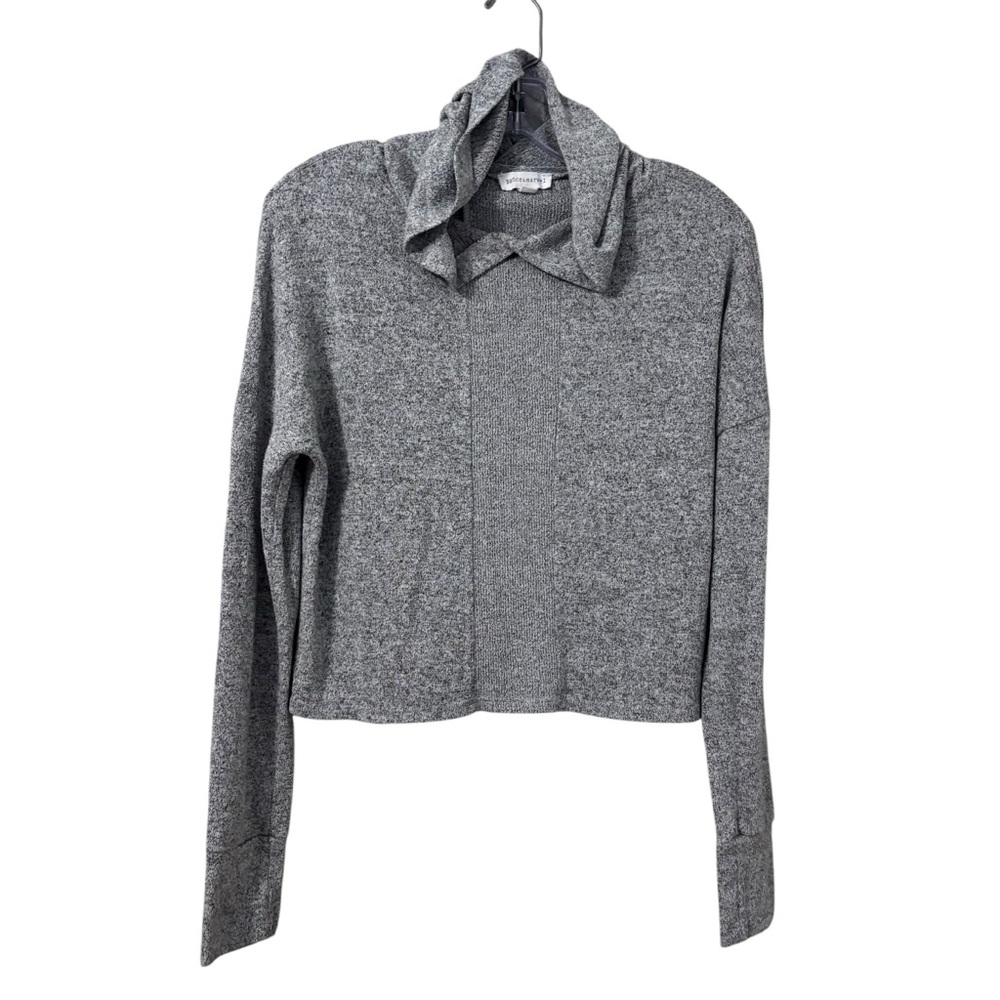 Dance & Marvel Gray Long Sleeve rayon blend sweater knit Hoodie Heather grey S